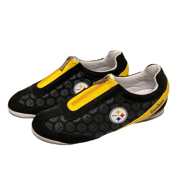 Pittsburgh Steelers Logo Pattern Zipper Canvas Sneakers - Picture 2 of 16